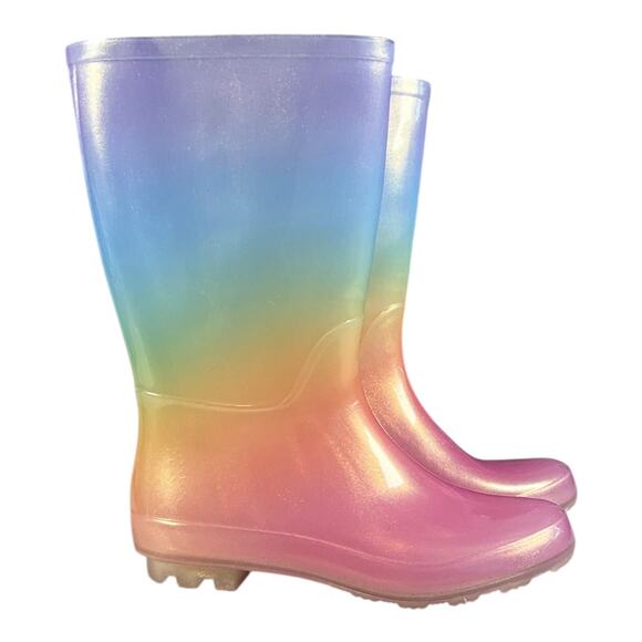 New Without Tag Cat & Jack Rainbow Rain Boot Cece Style Size 5 Big Kids - Picture 1 of 12